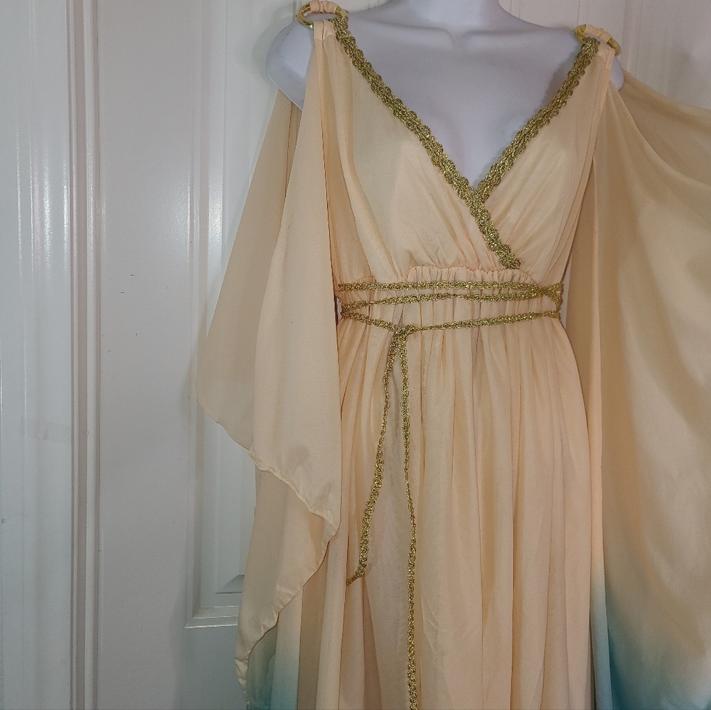 VTG Ancient Greek Goddess Halloween Costume adult  Dress L - Picture 3 of 12